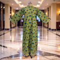 XS/S Khadijah Printed Cotton Dress 54"Long Jalabiya 26079-1395 JP