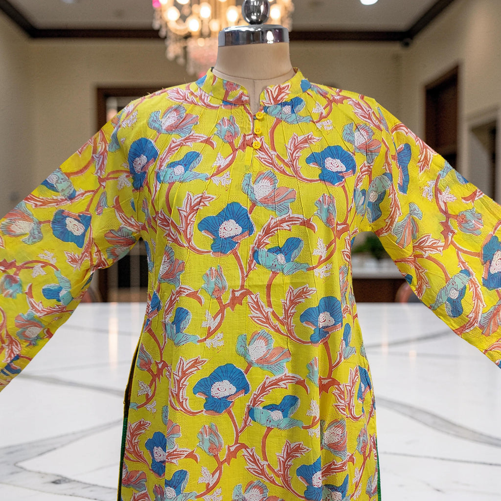 XS/S Khadijah Printed Cotton Dress 54"Long Jalabiya 26096-1398 JP