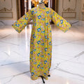 L/XL Khadijah Printed Cotton Dress 56"Long Jalabiya 26097-1398 JP