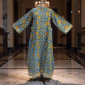 XS/S Khadijah Printed Cotton Dress 54"Long Jalabiya 26103-1398 JP