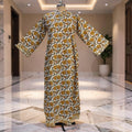 S/M Khadijah Printed Cotton Dress 57" Long Jalabiya 26104-1398 JP