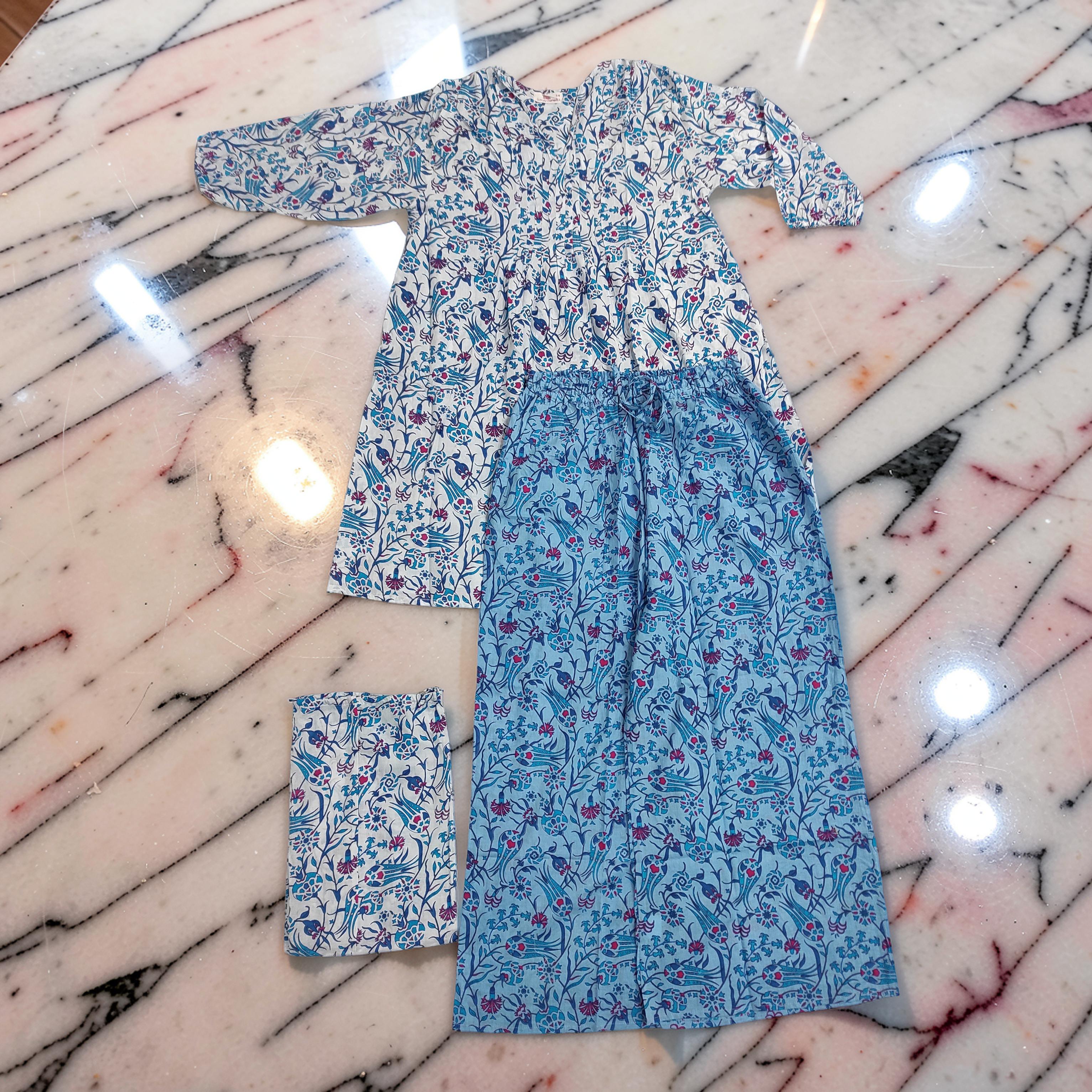 S-M 2 Pcs Co-ord Set Suml Cotton Short Sleeves 26116-1419 JP