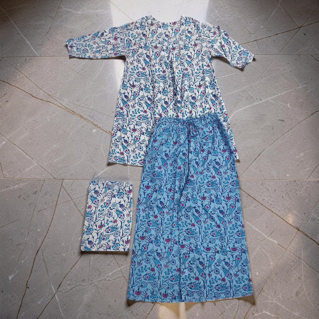 2XL-3XL 2 Pcs Co-ord Set Suml Cotton Short Sleeves 26120-1419 JP