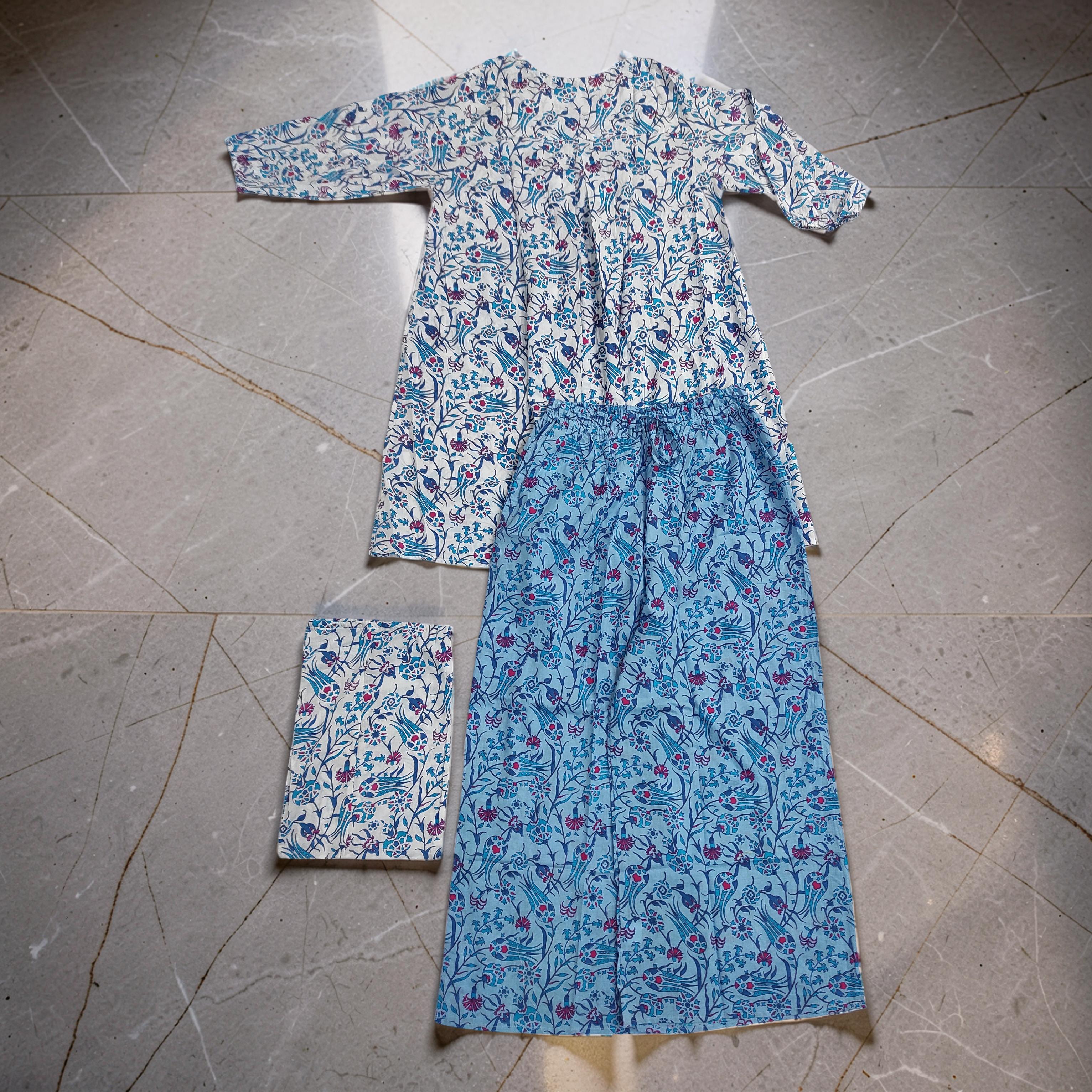 2XL-3XL 2 Pcs Co-ord Set Suml Cotton Short Sleeves 26120-1419 JP