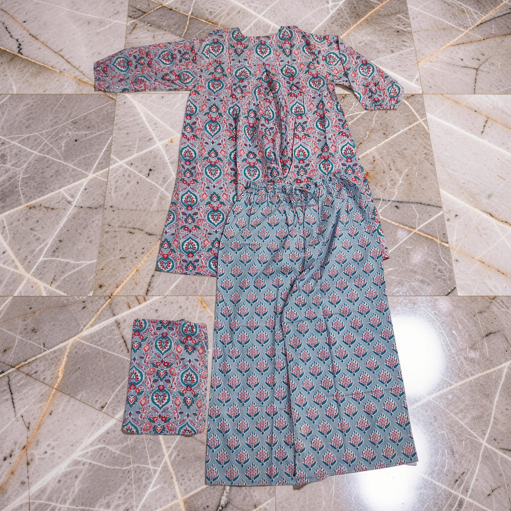 S-M 2 Pcs Co-ord Set Suml Cotton Short Sleeves 26129-1414 JP