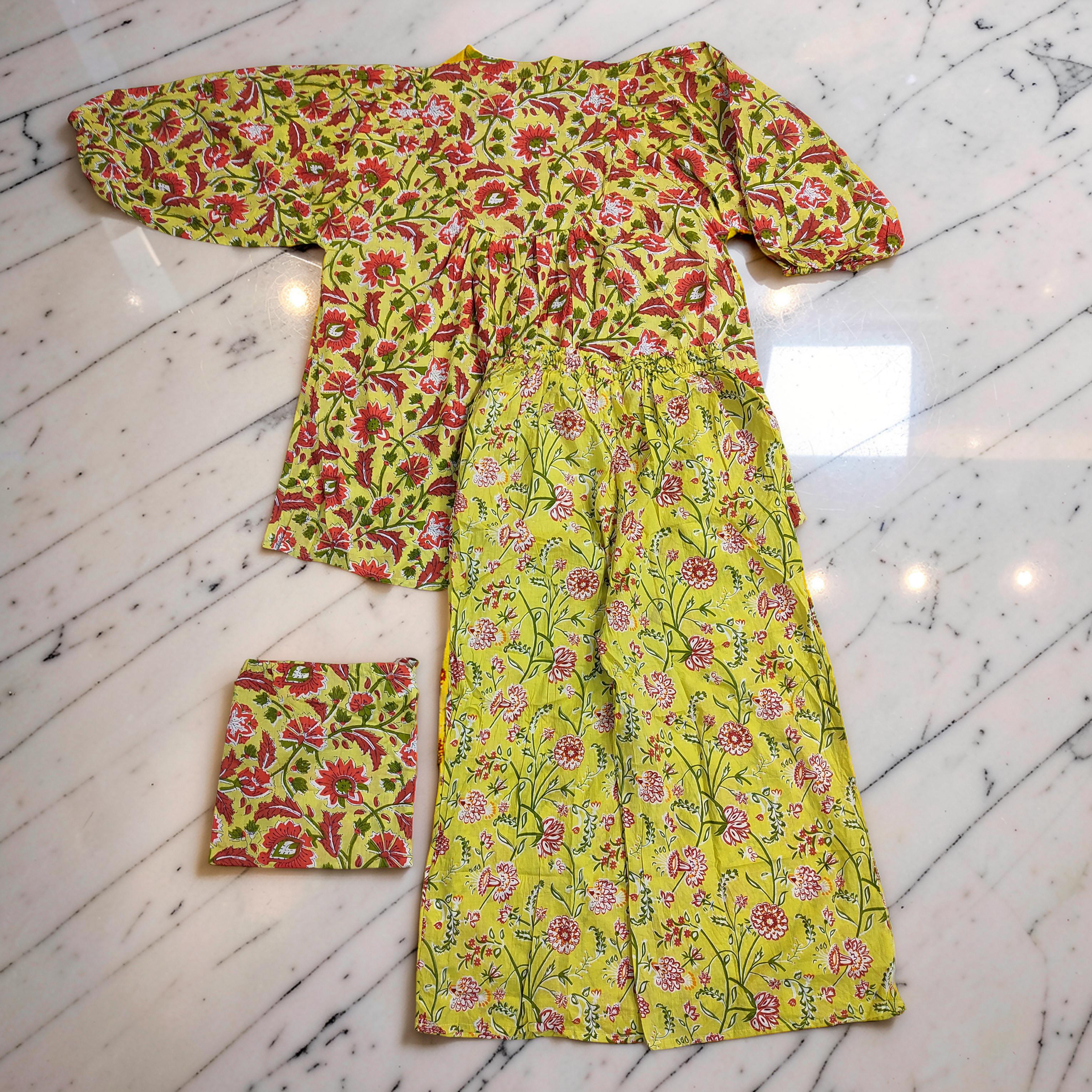 S-M 2 Pcs Co-ord Set Urooj Cotton Short Sleeves 26153-1411 JP