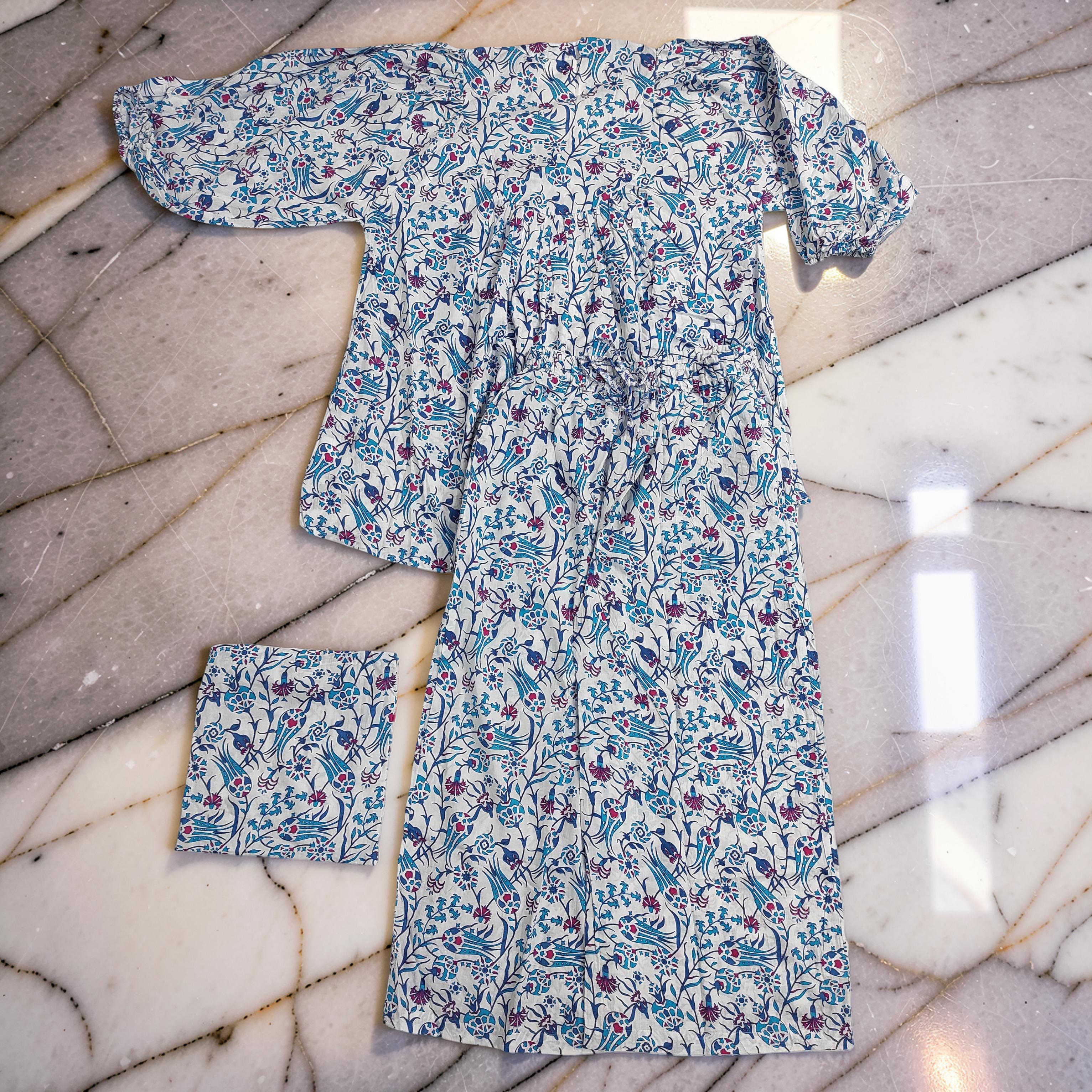 S-M 2 Pcs Co-ord Set Urooj Cotton Short Sleeves 26161-1410 JP