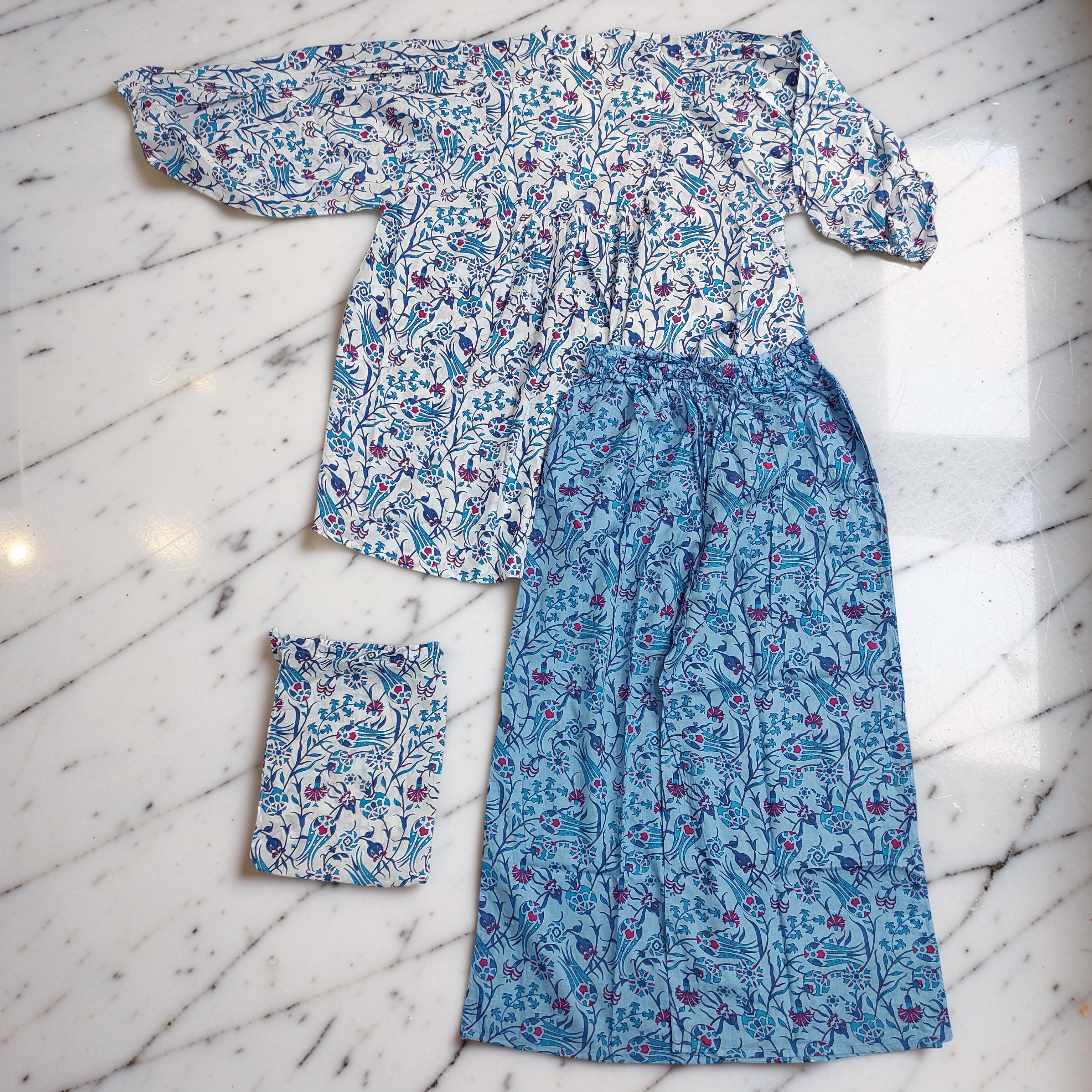 S-M 2 Pcs Co-ord Set Urooj Cotton Short Sleeves 26162-1410 JP