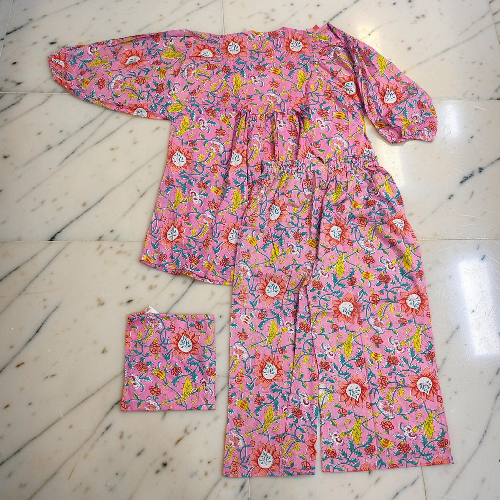 L-XL 2 Pcs Co-ord Set Urooj Cotton Short Sleeves 26174-1408 JP