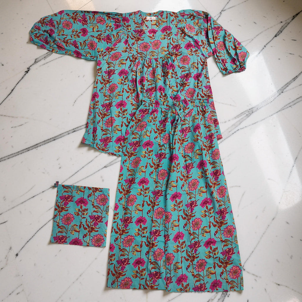 S-M 2 Pcs Co-ord Set Urooj Cotton Short Sleeves 26177-1407 JP