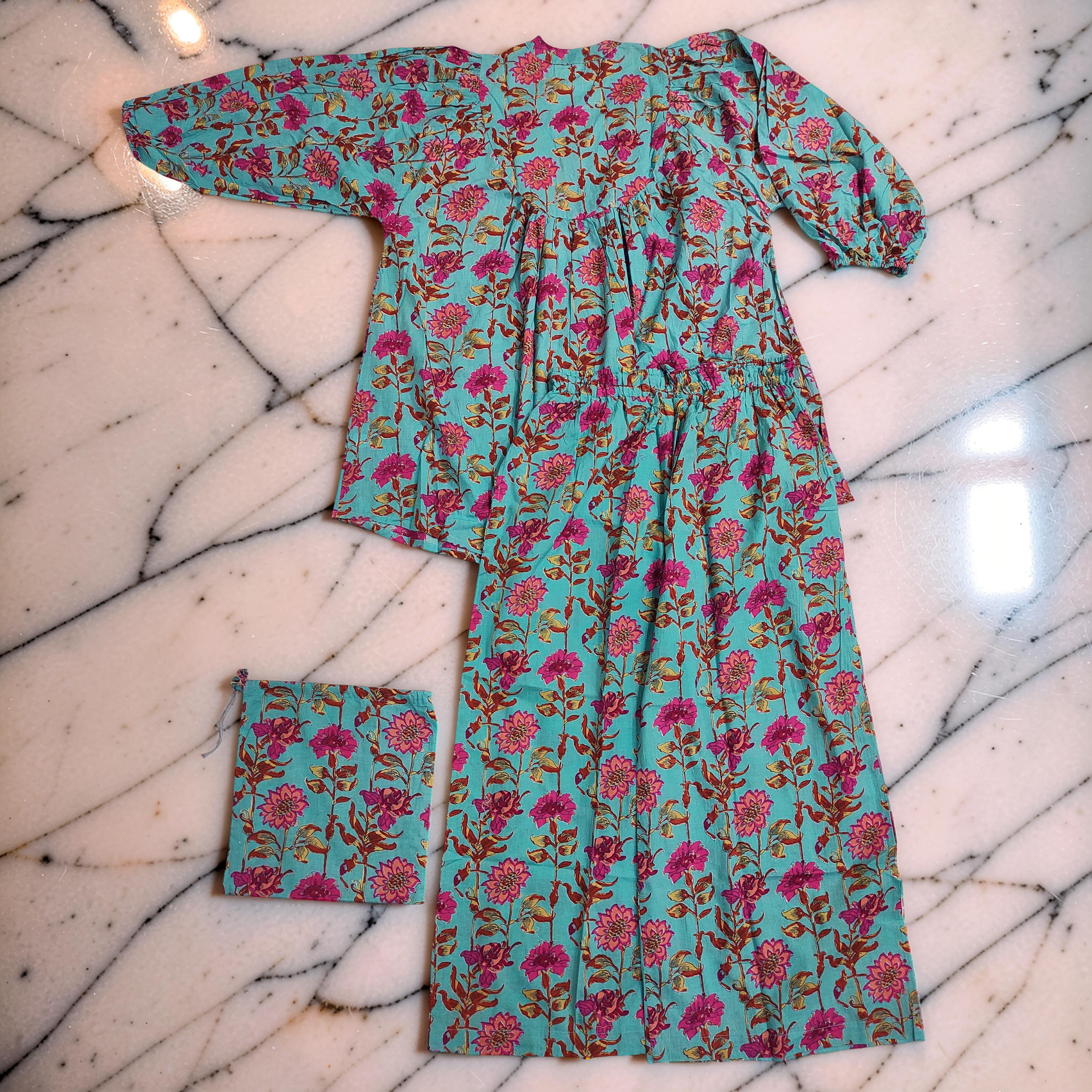 S-M 2 Pcs Co-ord Set Urooj Cotton Short Sleeves 26177-1408 JP