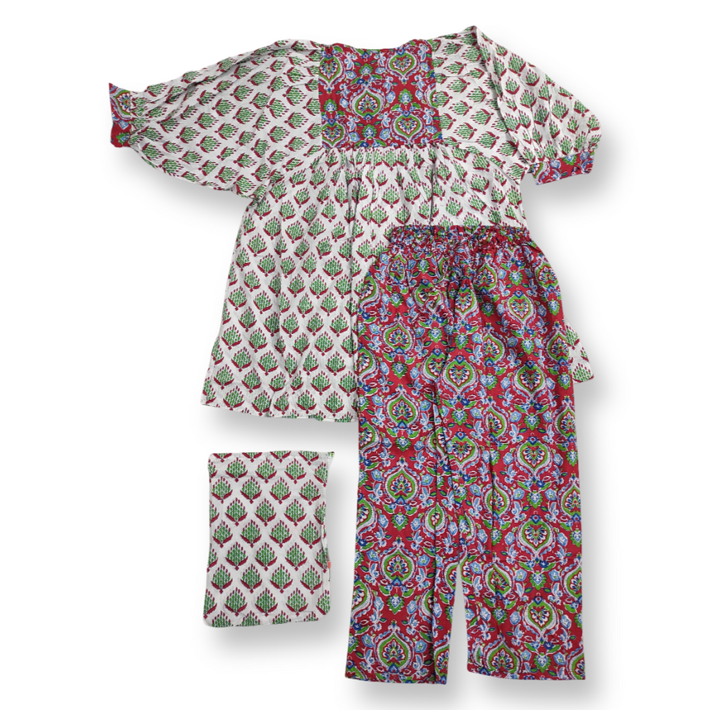 L-XL 2 Pcs Co-ord Set Ulya Cotton Short Sleeves 26189-1406 JP