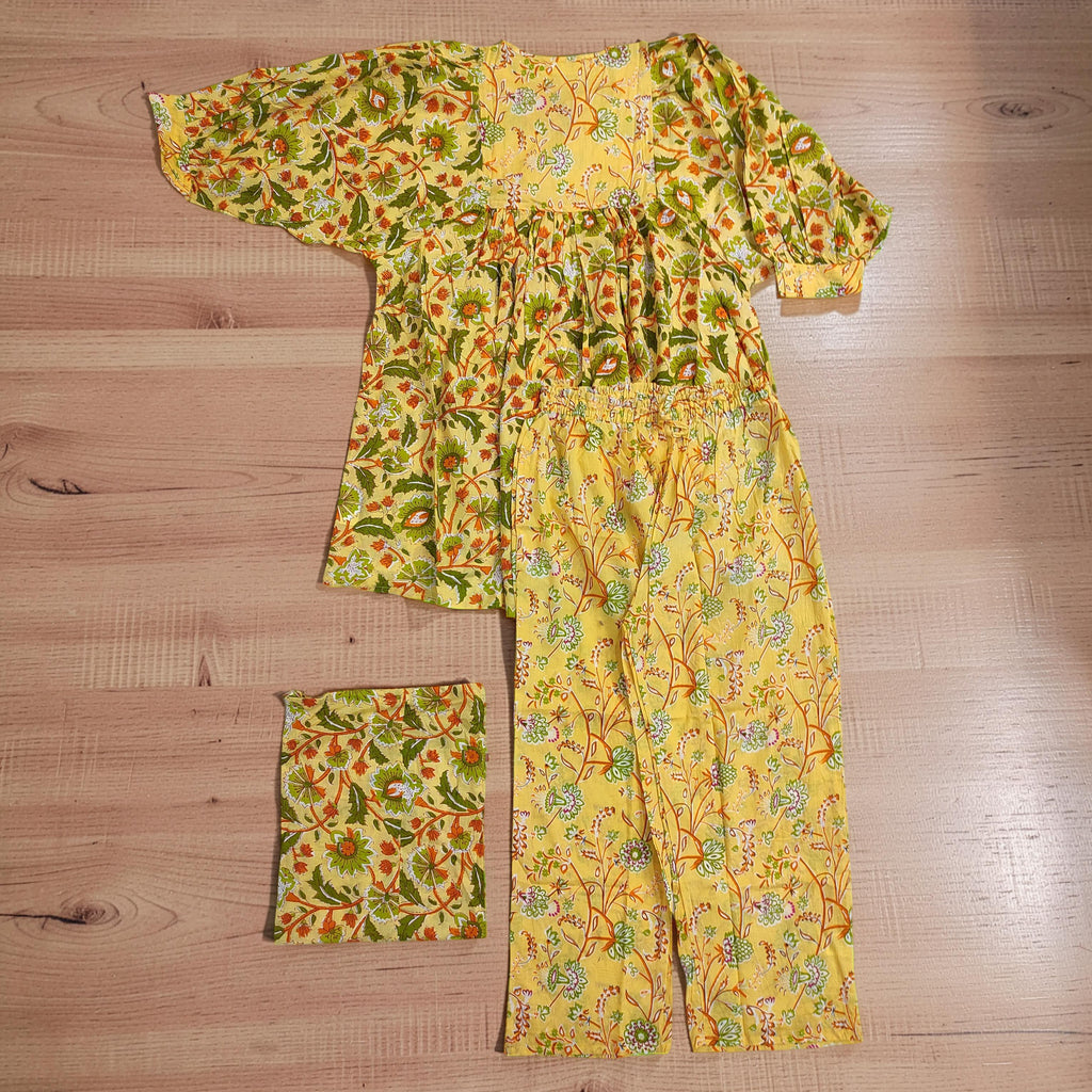 L-XL 2 Pcs Co-ord Set Ulya Cotton Short Sleeves 26193-1405 JP