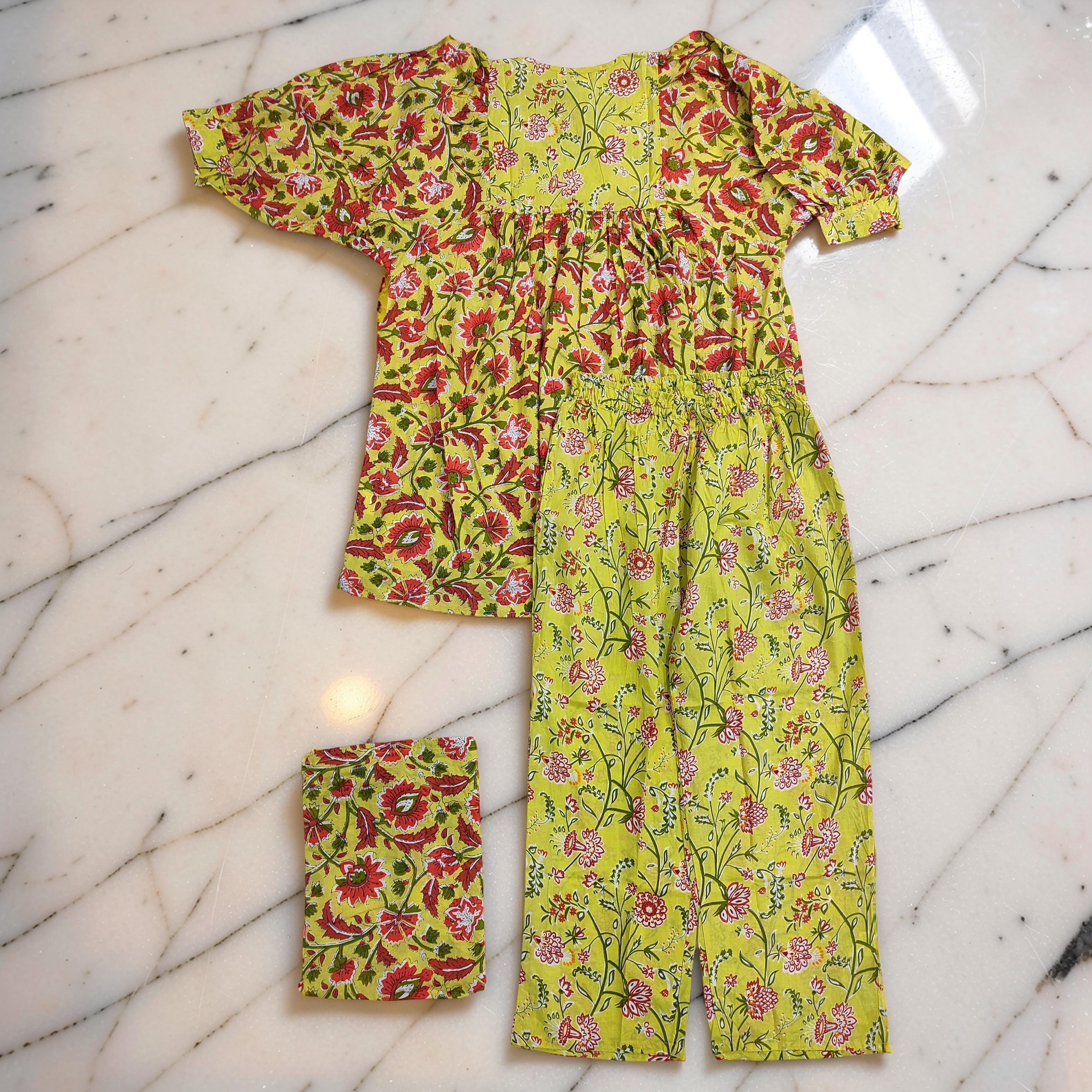 L-XL 2 Pcs Co-ord Set Ulya Cotton Short Sleeves 26197-1404 JP