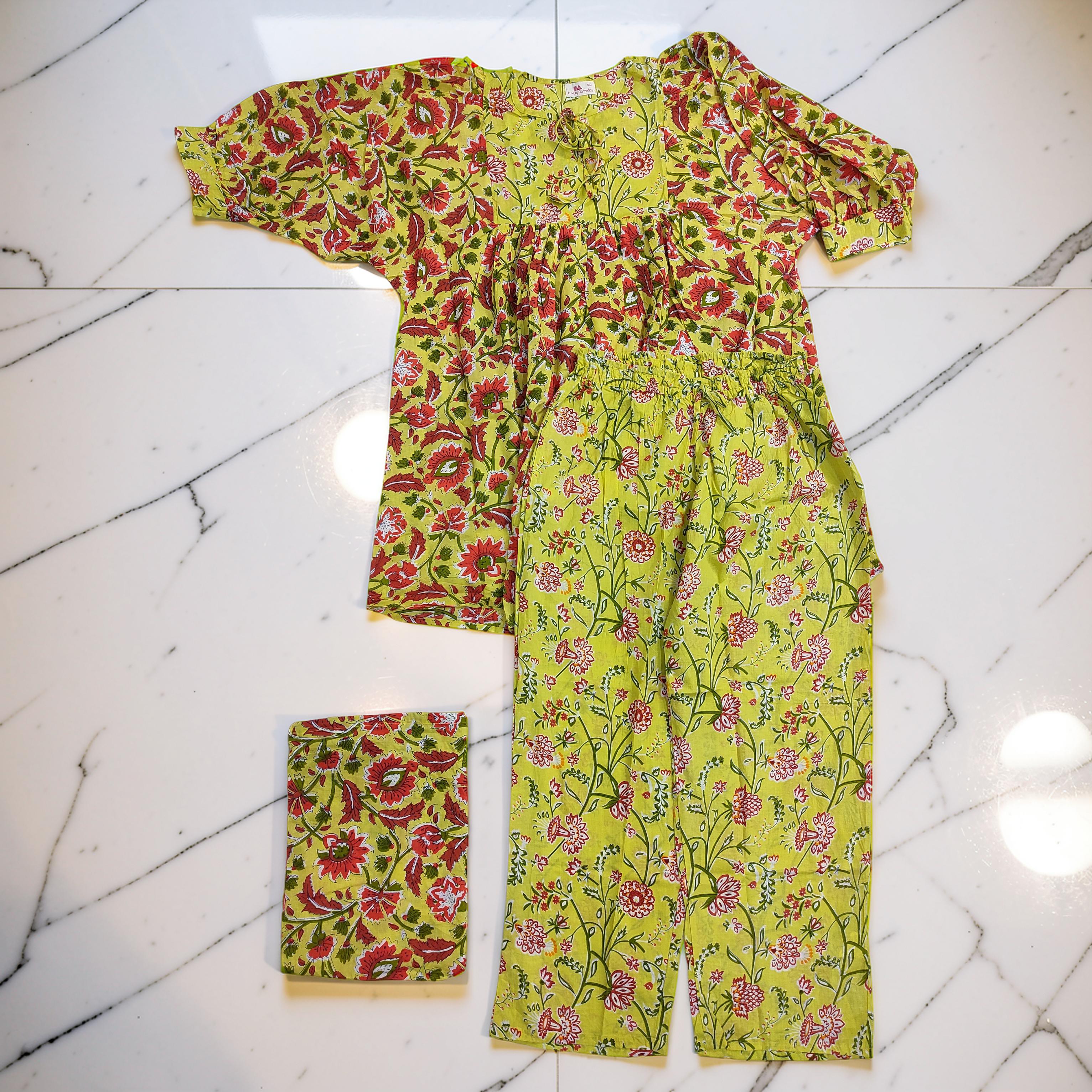2XL-3XL 2 Pcs Co-ord Set Ulya Cotton Short Sleeves 26198-1404 JP