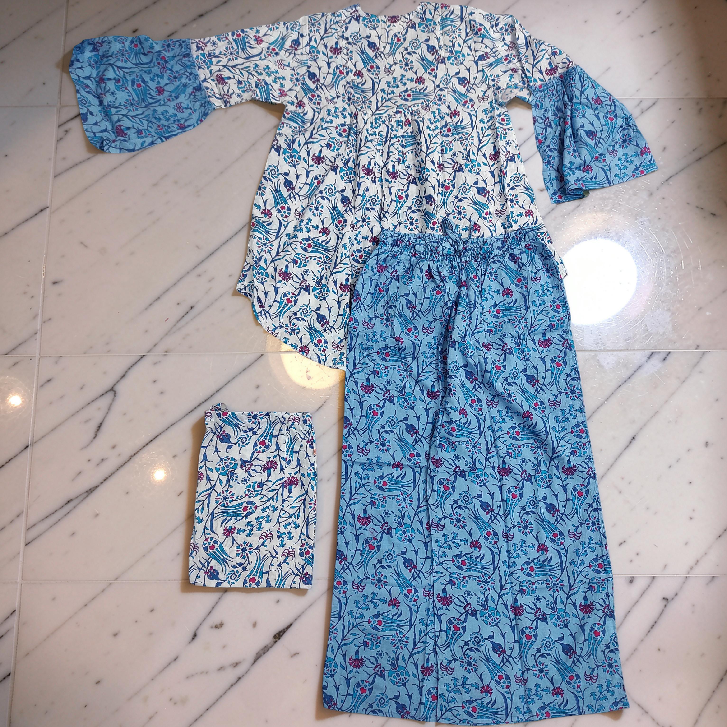 L-XL 2 Pcs Co-ord Set Zalifa Cotton Short Sleeves 26205-1420 JP