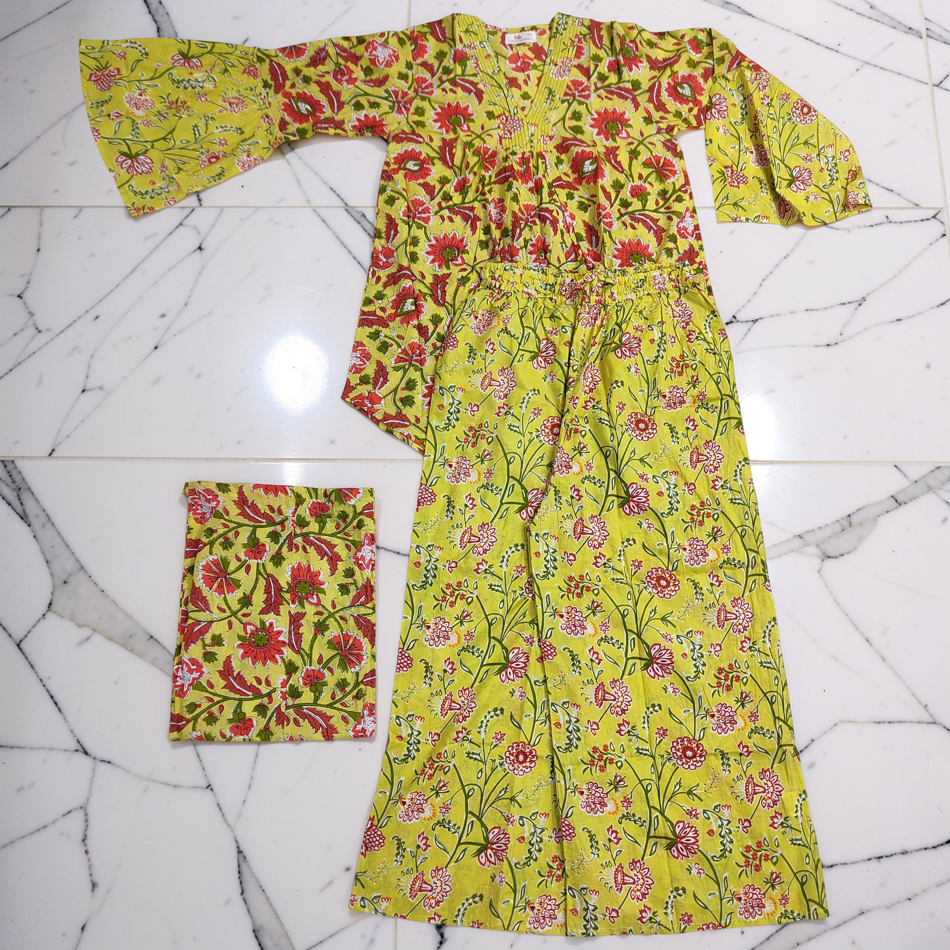 2XL-3XL 2 Pcs Co-ord Set Zalifa Cotton Short Sleeves 26210-1421 JP