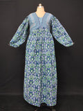 L/XL Faida Printed Cotton Dress 57" Long Jalabiya