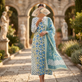 L-XL Honey Printed Cotton Dress 57" Long Jalabiya With Sheila TN 409
