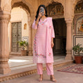 Premium Stitched Cotton Embroidery Suit With Sheila