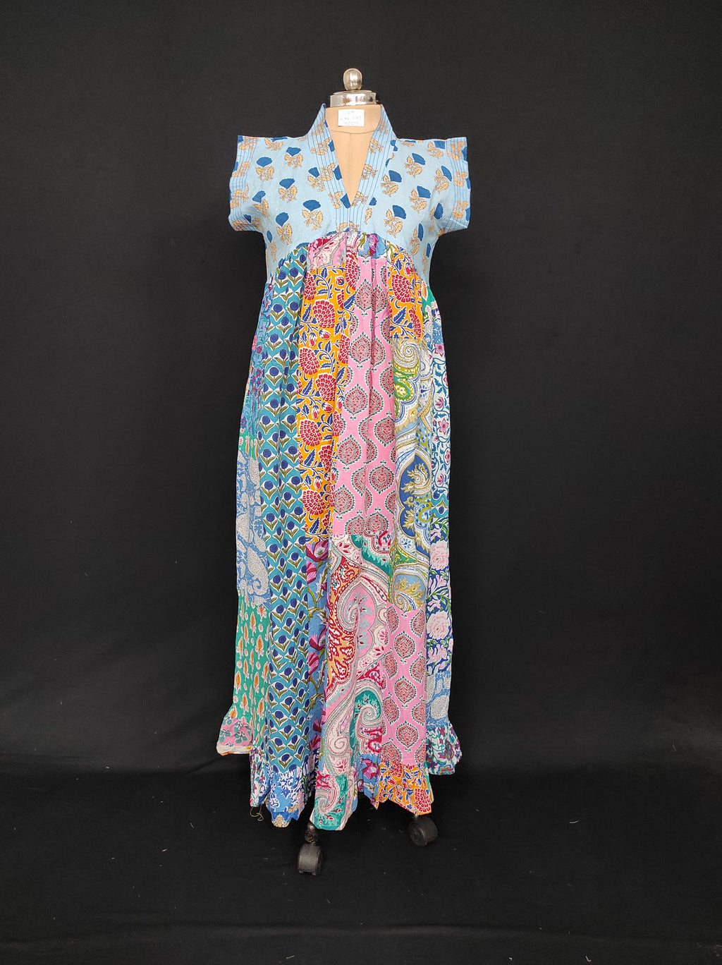 S-M Amani Printed Cotton Dress 57" Short Sleeves Jalabiya 28377-1555 JP