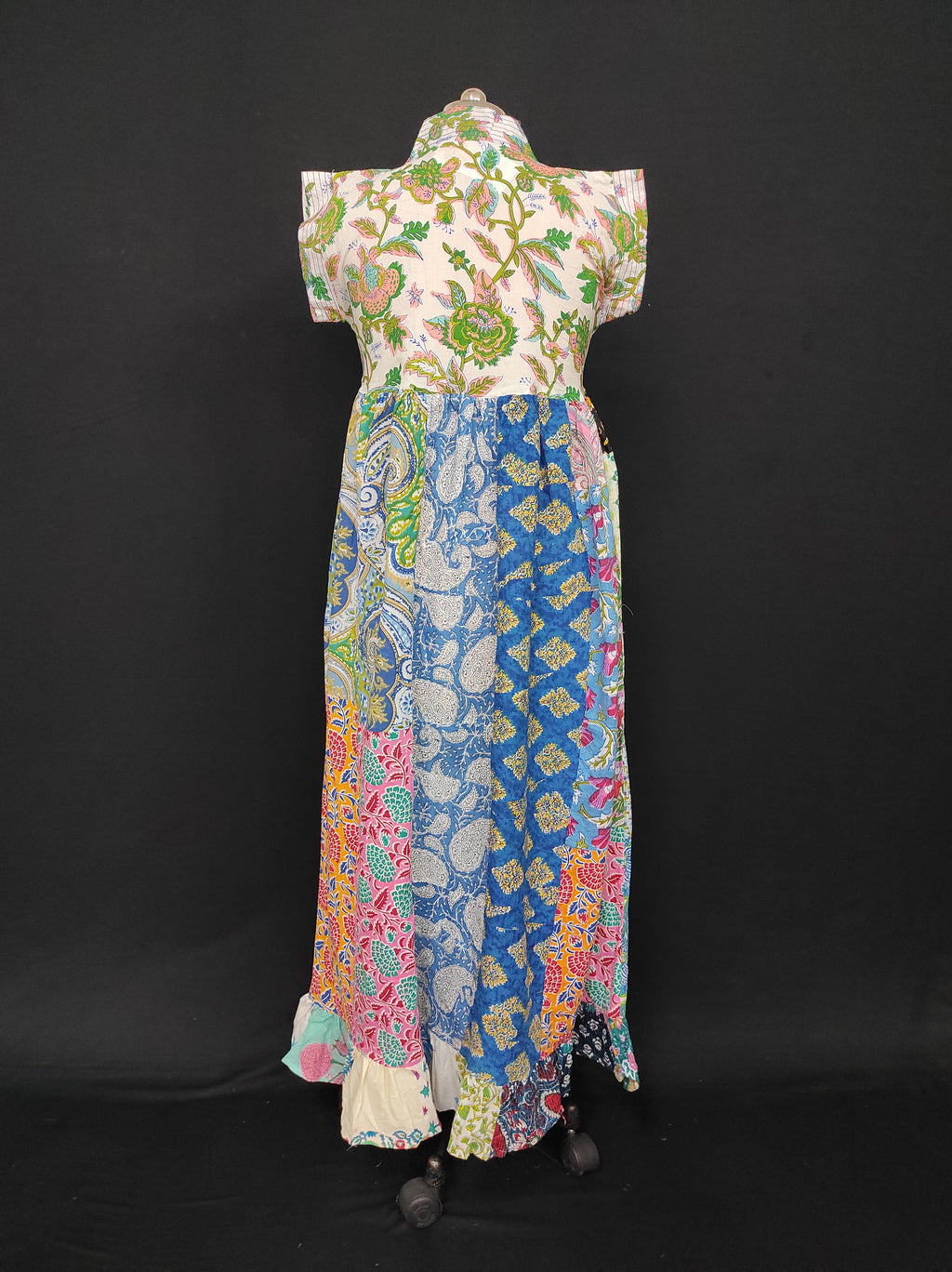 S-M Amani Printed Cotton Dress 57" Short Sleeves Jalabiya 28395-1555 JP