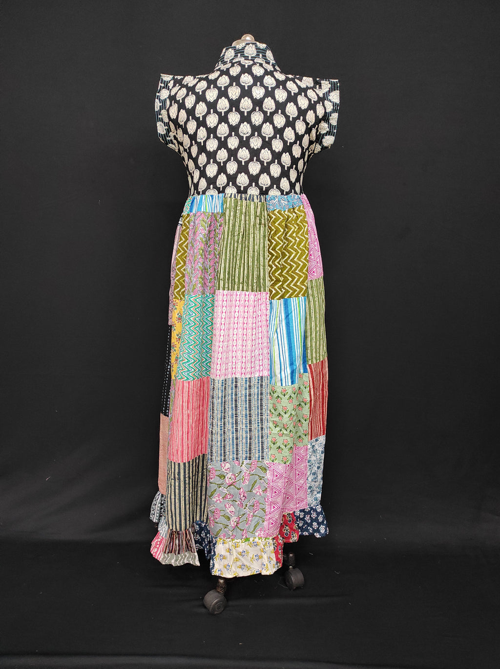 S-M Amani Printed Cotton Dress 57" Short Sleeves Jalabiya 28403-1555 JP