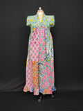 S-M Amani Printed Cotton Dress 57" Short Sleeves Jalabiya 28411-1555 JP