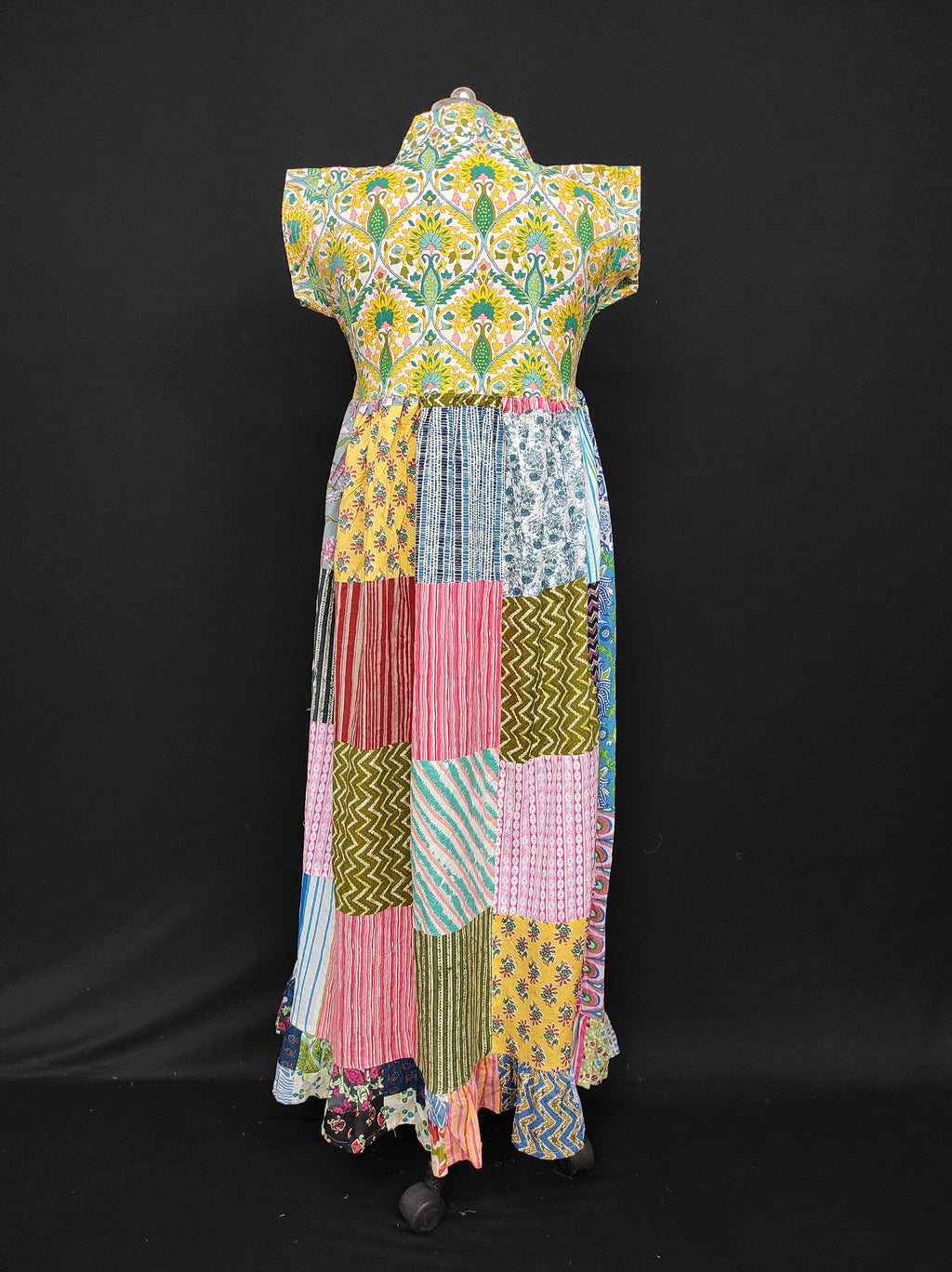 S-M Amani Printed Cotton Dress 57" Short Sleeves Jalabiya 28412-1555 JP