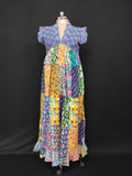 S-M Amani Printed Cotton Dress 57" Short Sleeves Jalabiya 28476-1555 JP