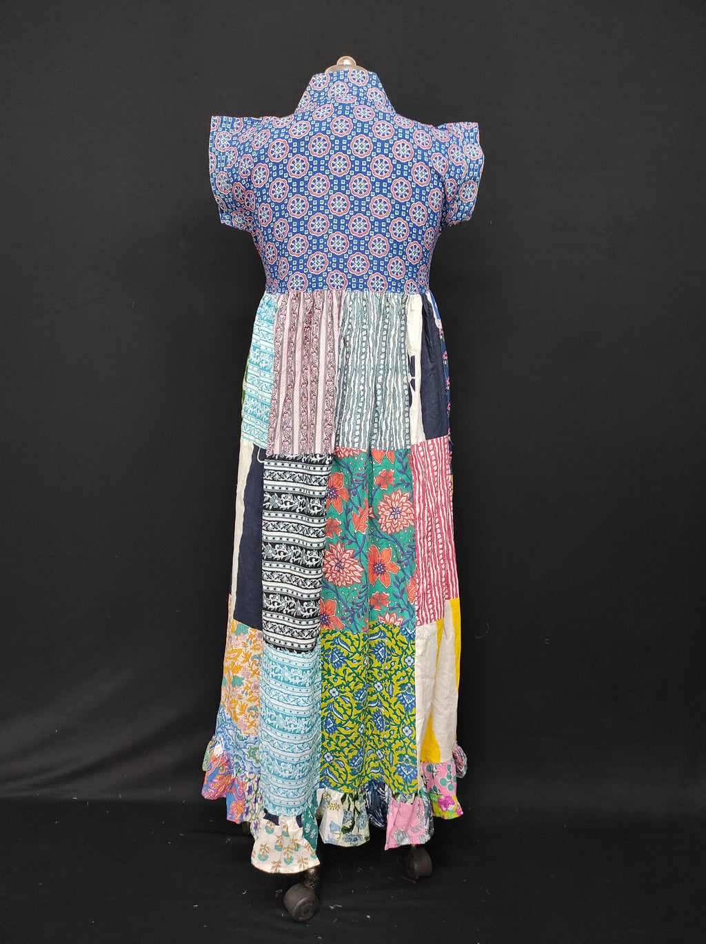 S-M Amani Printed Cotton Dress 57" Short Sleeves Jalabiya 28476-1555 JP