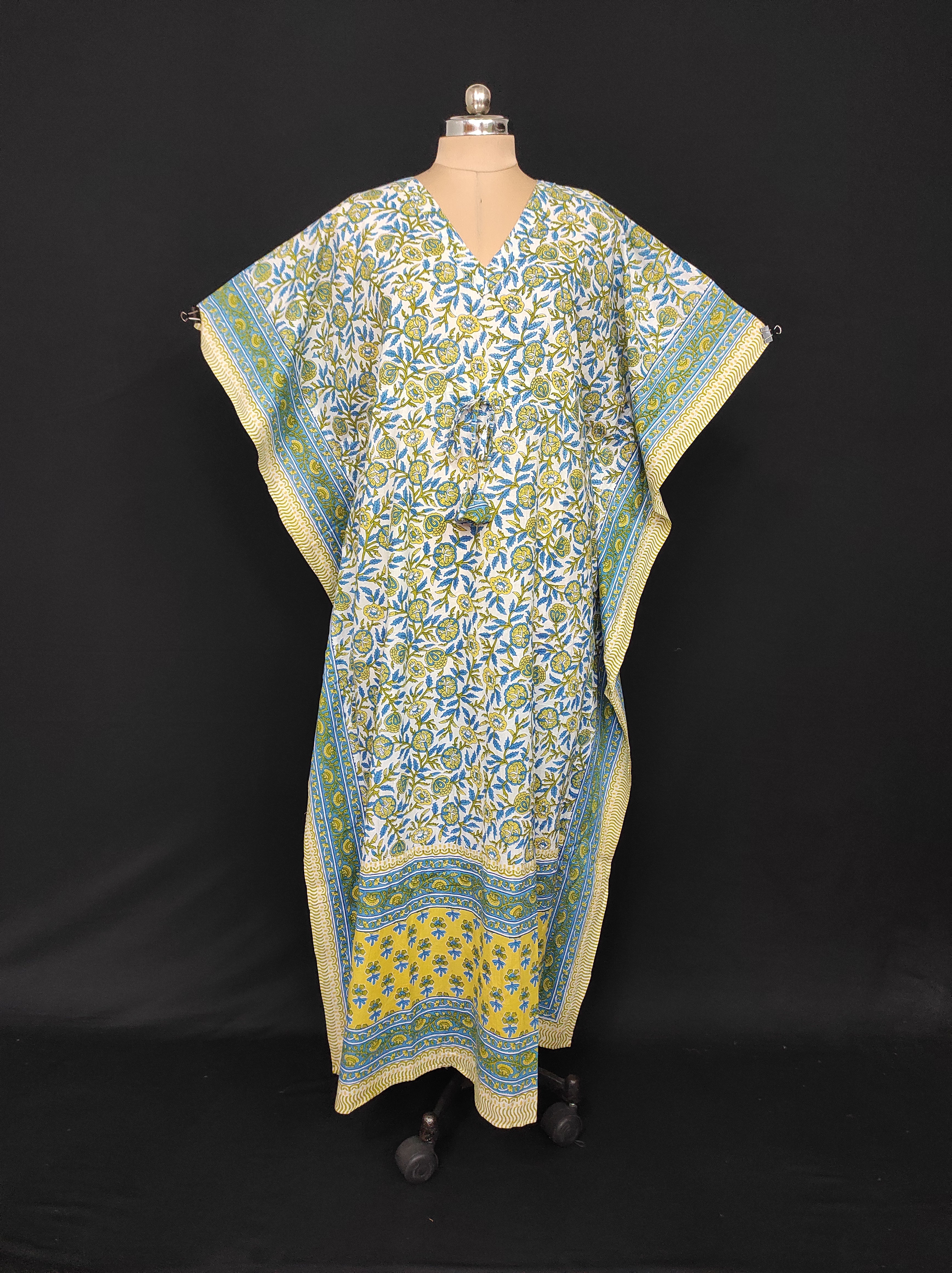 Free Size Farasha Kaftan Cotton 57" Long Jalabiya 28478-1555 JP