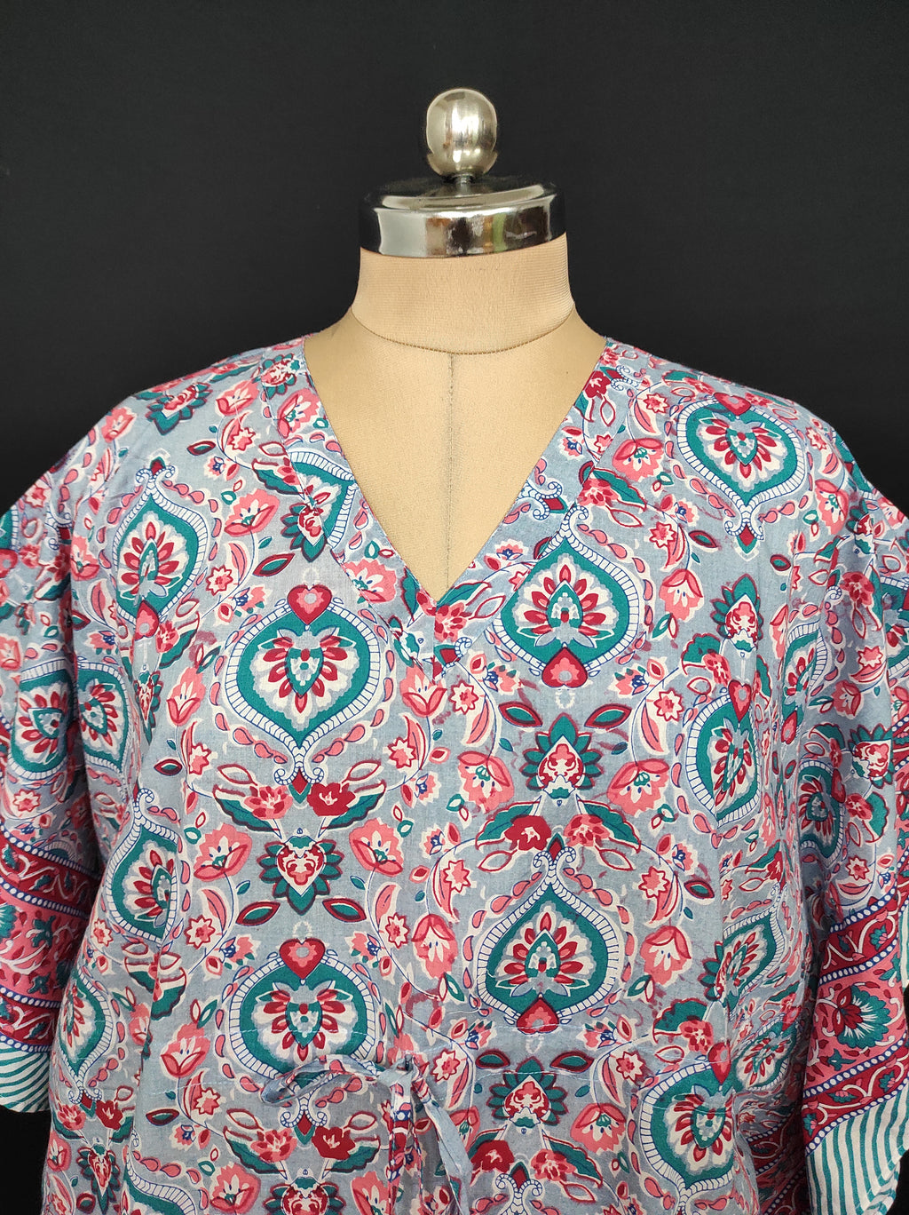 Free Size Farasha Kaftan Cotton 57" Long Jalabiya 28479-1555 JP
