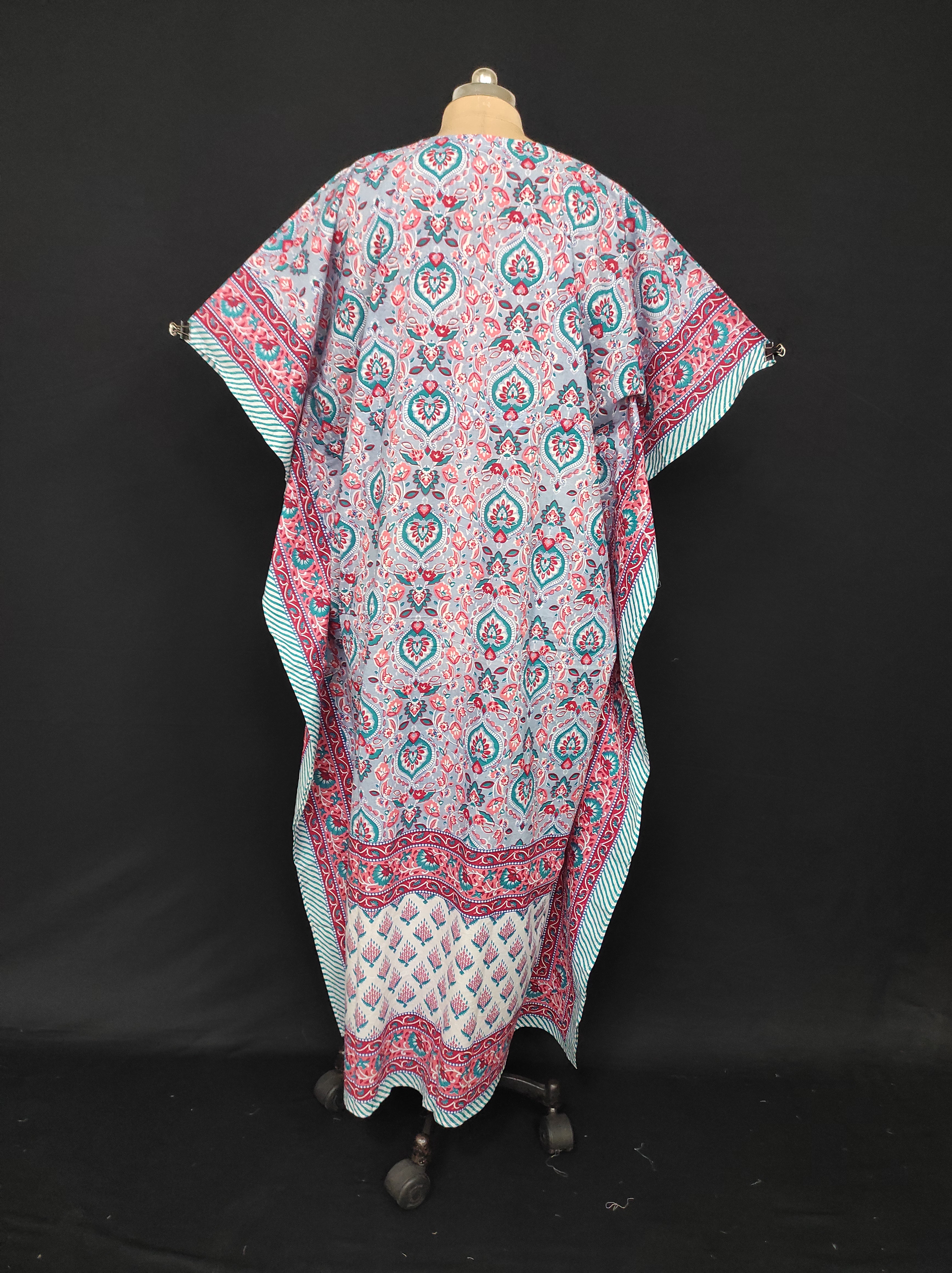 Free Size Farasha Kaftan Cotton 57" Long Jalabiya 28479-1555 JP