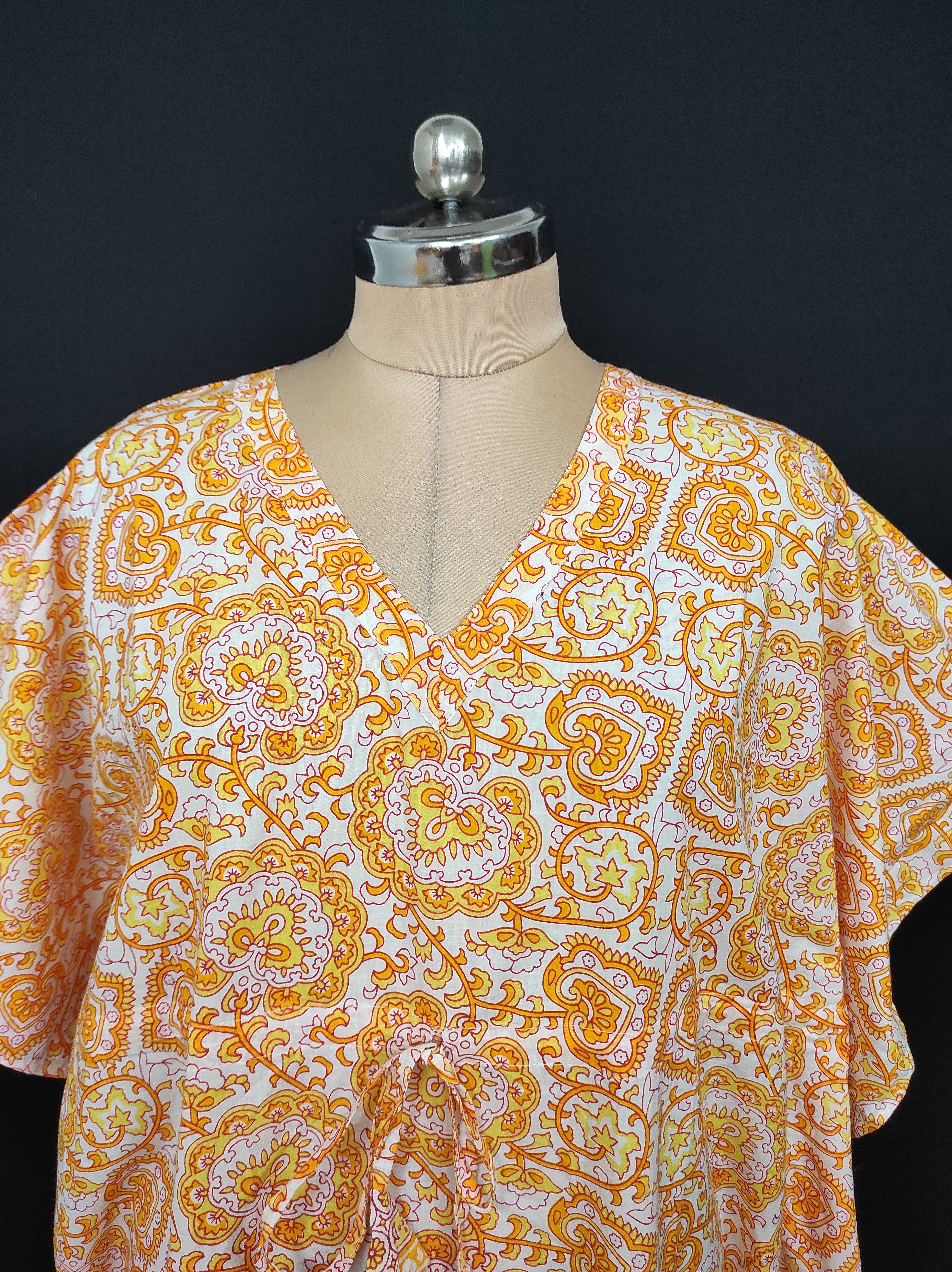 Free Size Farasha Kaftan Cotton 57" Long Jalabiya 28481-1555 JP
