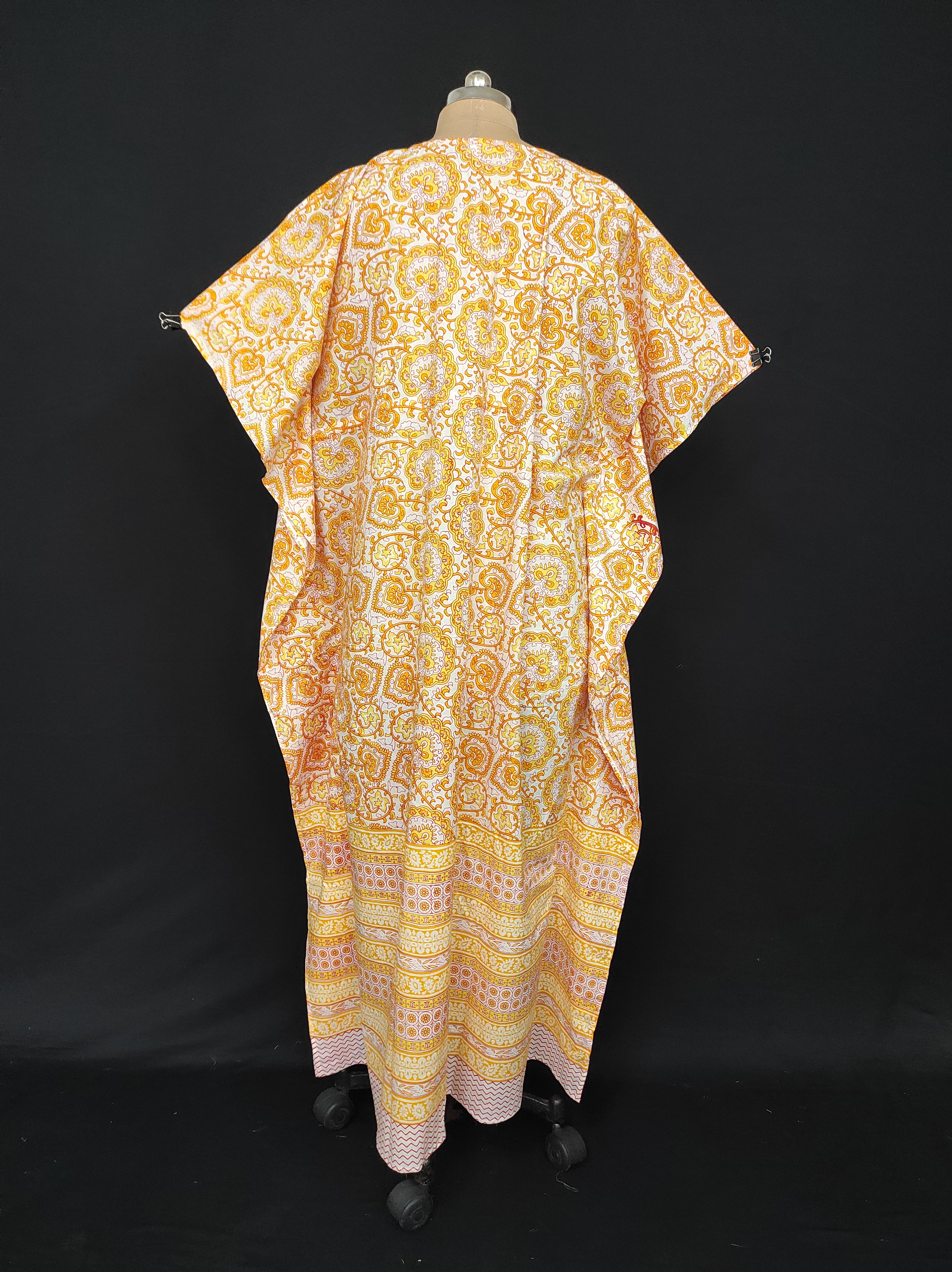 Free Size Farasha Kaftan Cotton 57" Long Jalabiya 28481-1555 JP