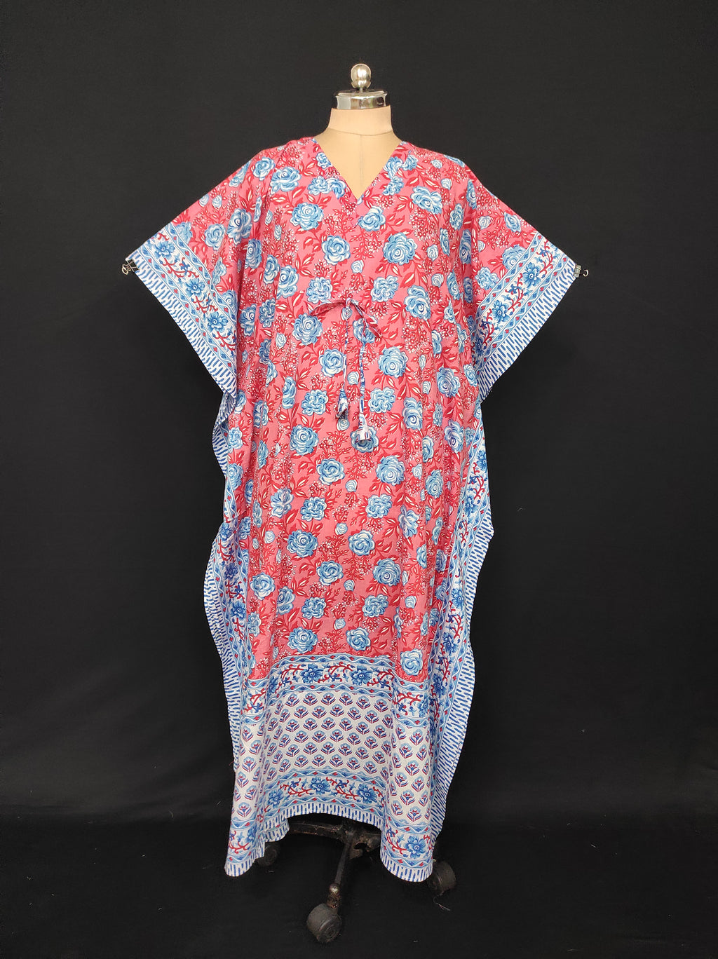 Free Size Farasha Kaftan Cotton 57" Long Jalabiya 28482-1555 JP