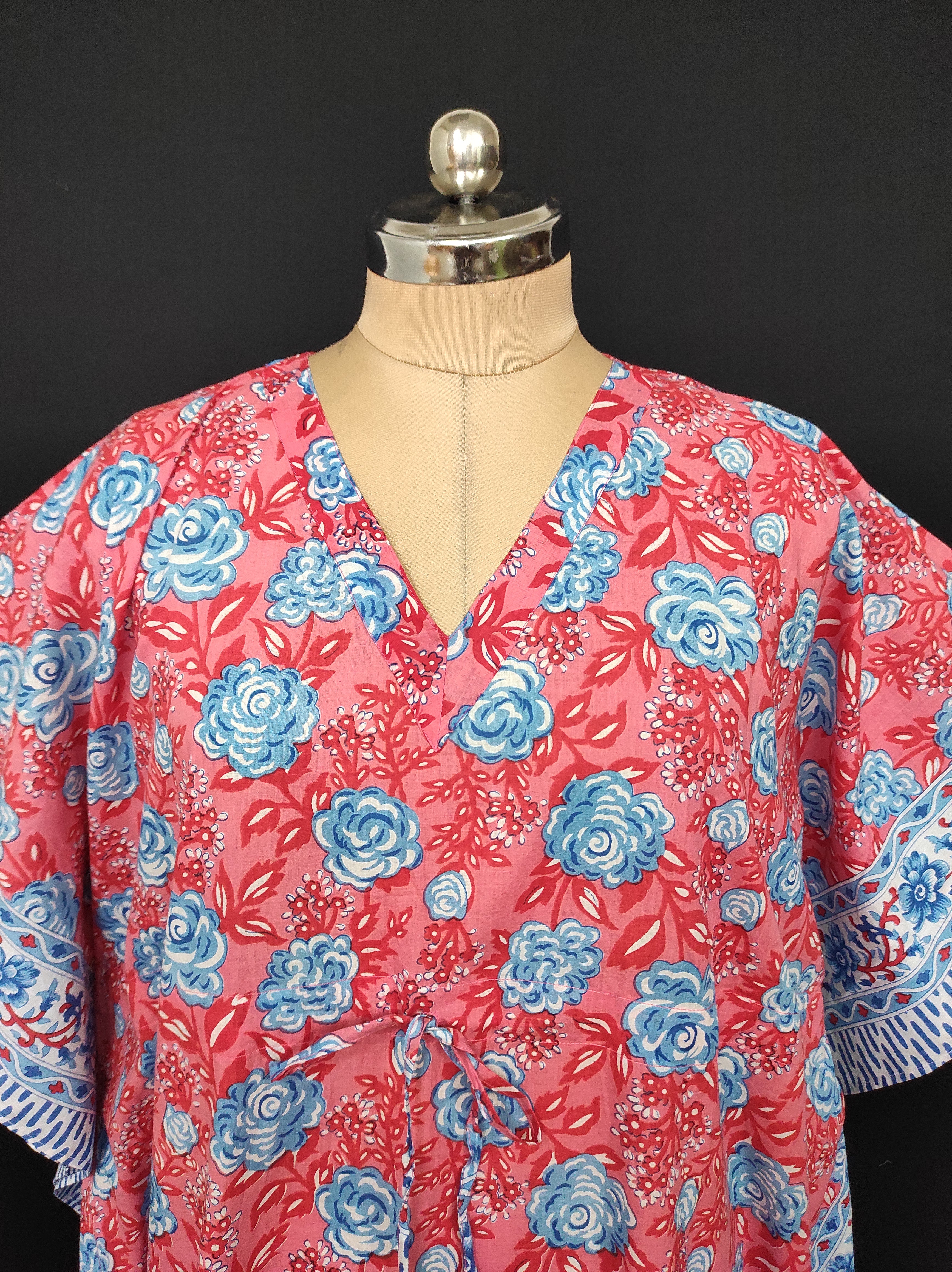 Free Size Farasha Kaftan Cotton 57" Long Jalabiya 28482-1555 JP