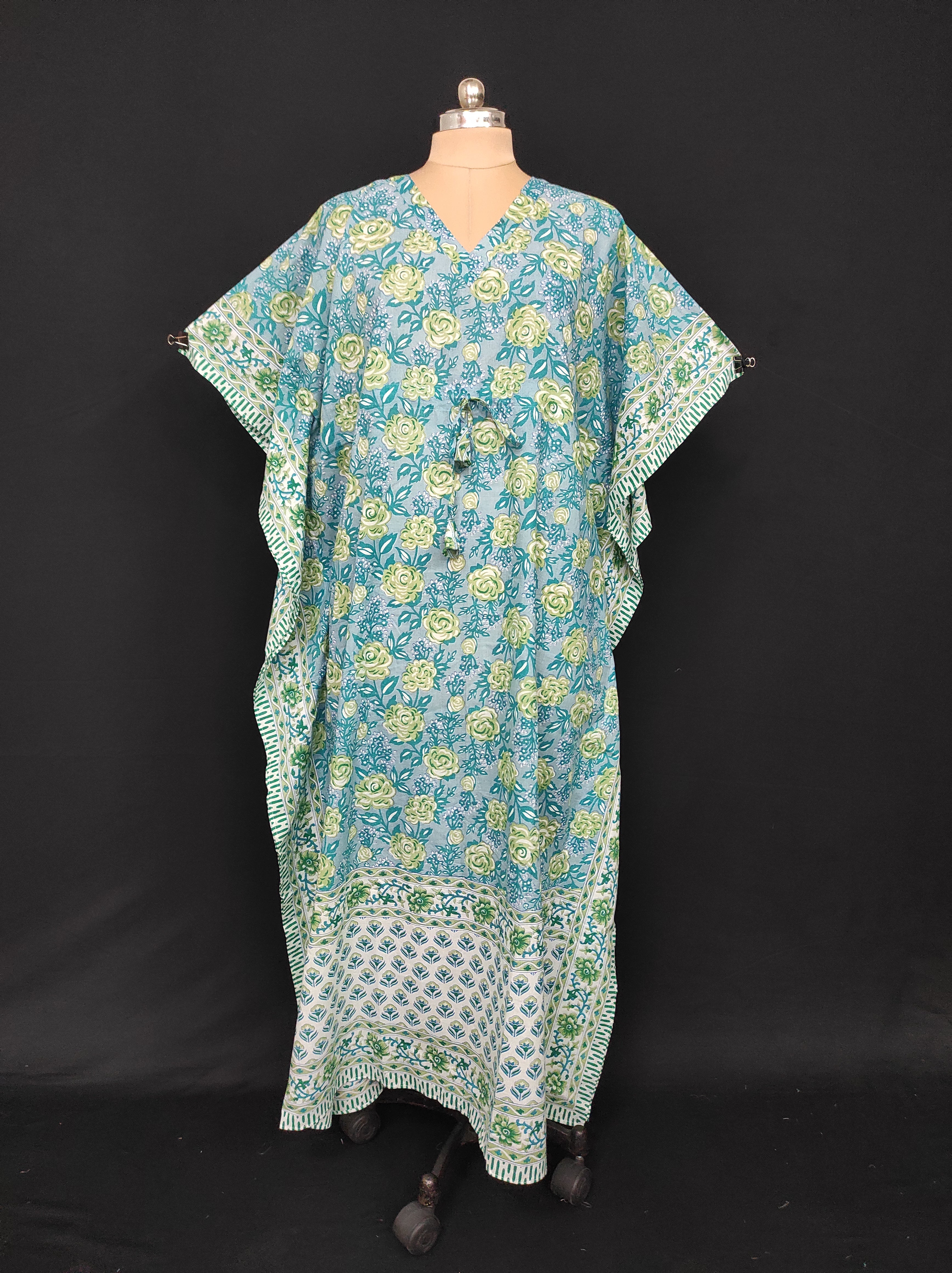 Free Size Farasha Kaftan Cotton 57" Long Jalabiya 28484-1556 JP