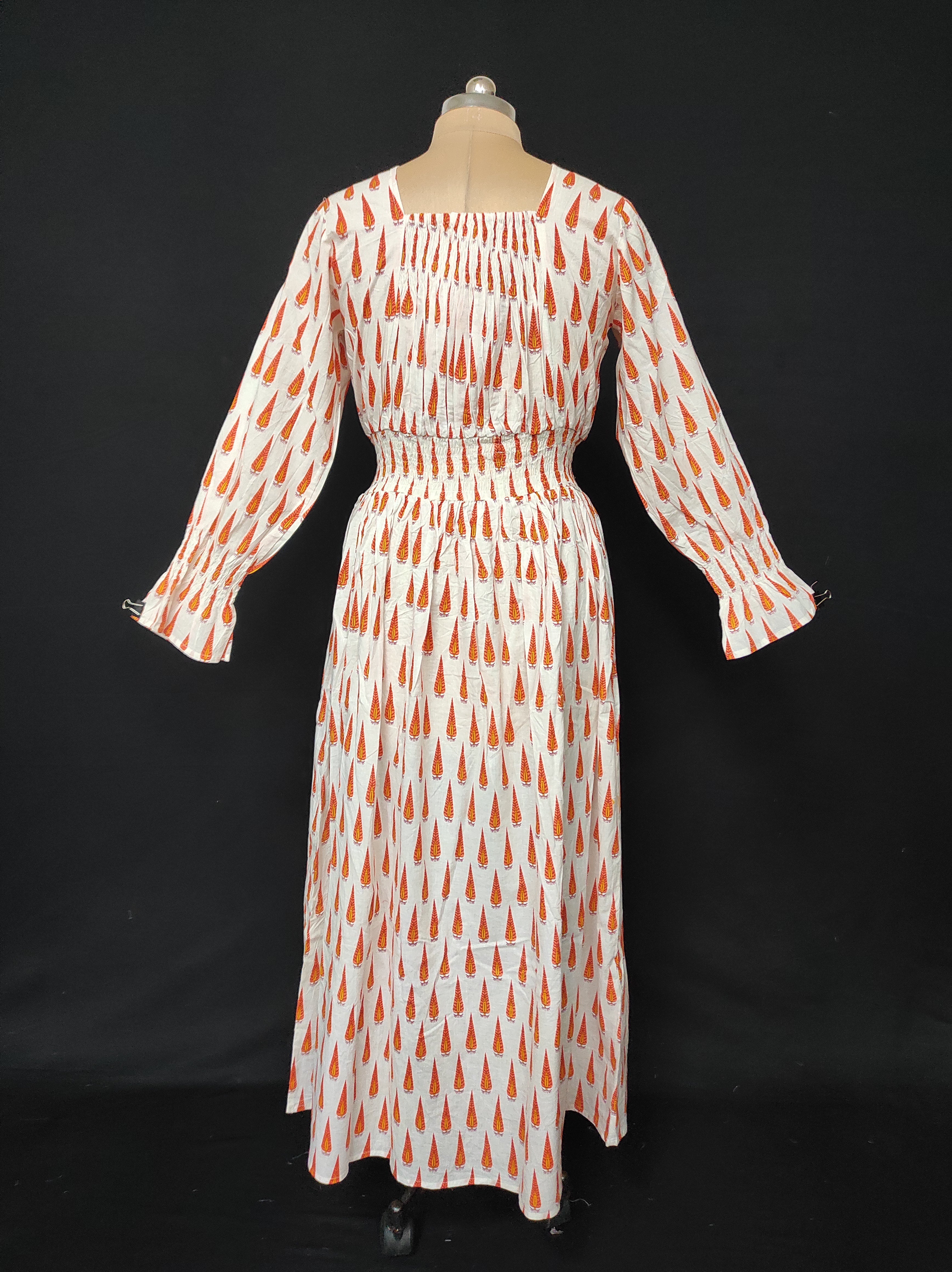 S/M Fazlin Printed Cotton Dress 57" Long Jalabiya 28486-1556 JP