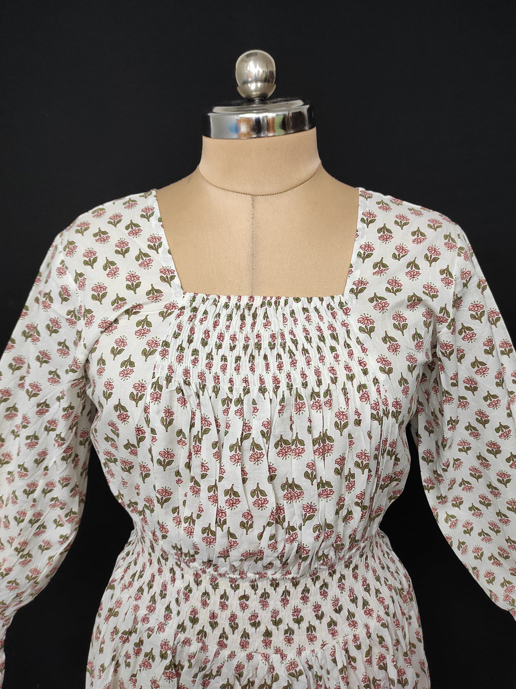 S/M Fazlin Printed Cotton Dress 57" Long Jalabiya 28487-1556 JP