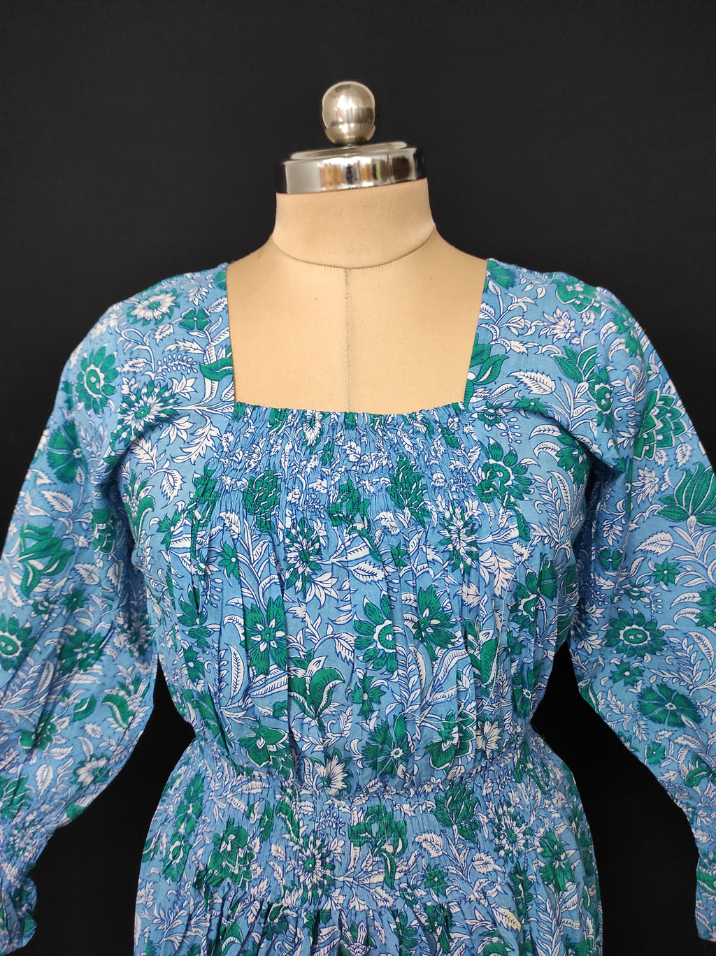 XS/S Fazlin Printed Cotton Dress 54" Long Jalabiya 28488-1556 JP