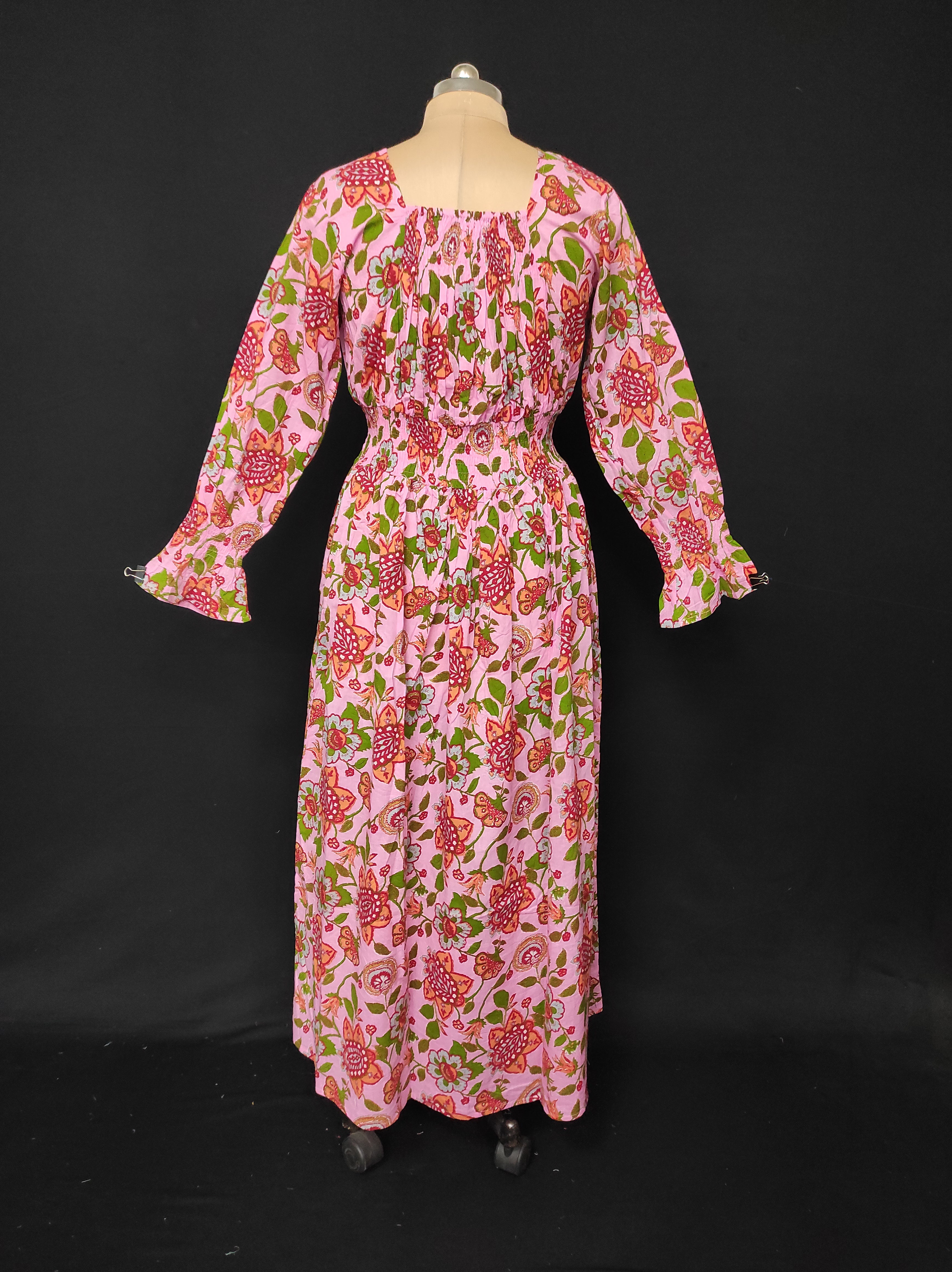 S/M Fazlin Printed Cotton Dress 57" Long Jalabiya 28489-1556 JP