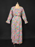 S/M Fazlin Printed Cotton Dress 57" Long Jalabiya 28490-1556 JP