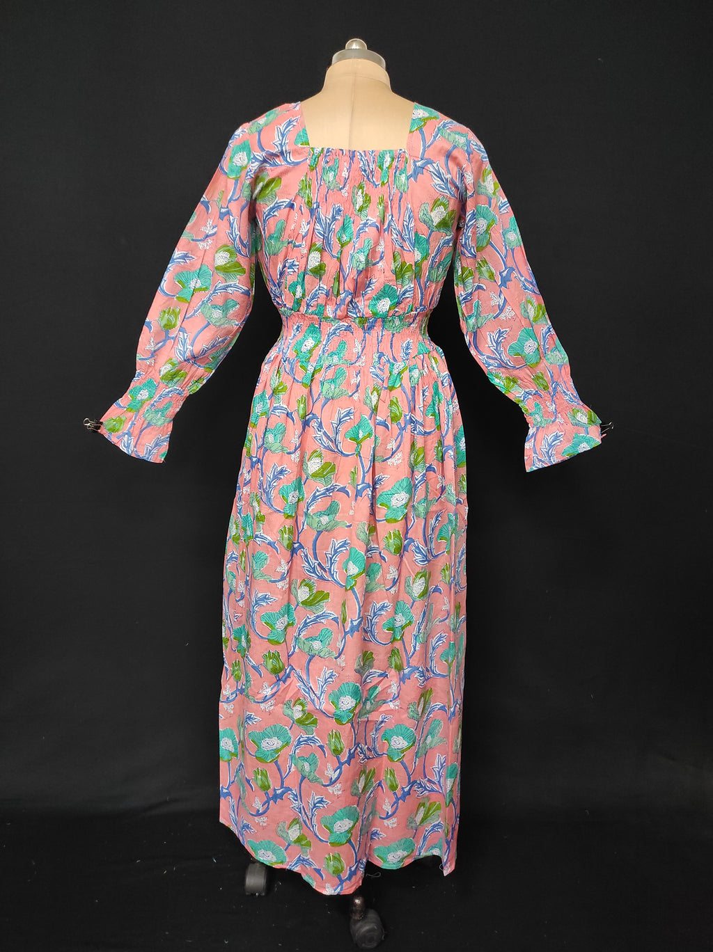 S/M Fazlin Printed Cotton Dress 57" Long Jalabiya 28490-1556 JP