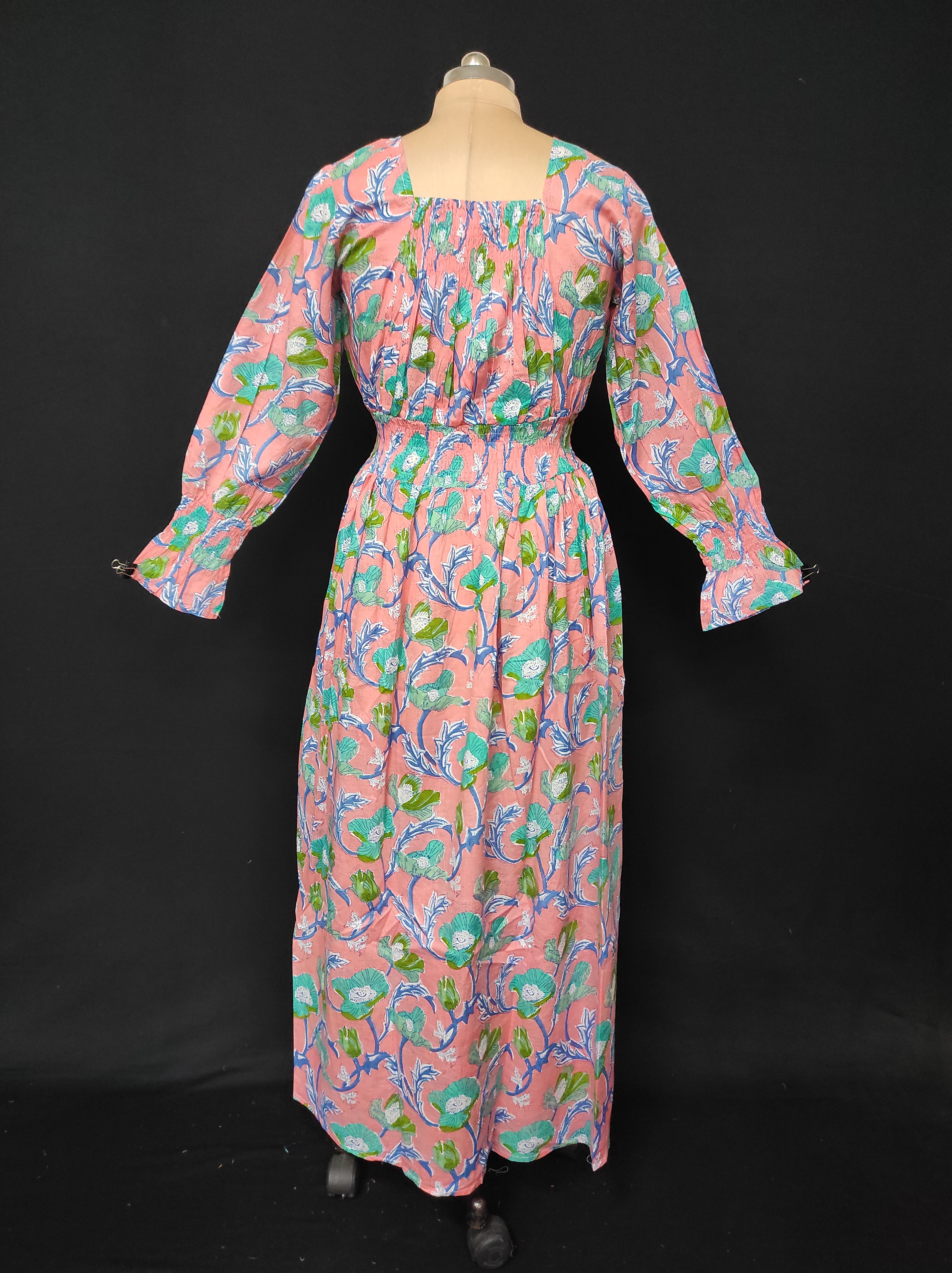 S/M Fazlin Printed Cotton Dress 57" Long Jalabiya 28490-1556 JP