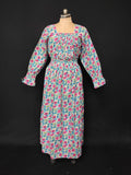 L/XL Fazlin Printed Cotton Dress 57" Long Jalabiya 28491-1556 JP