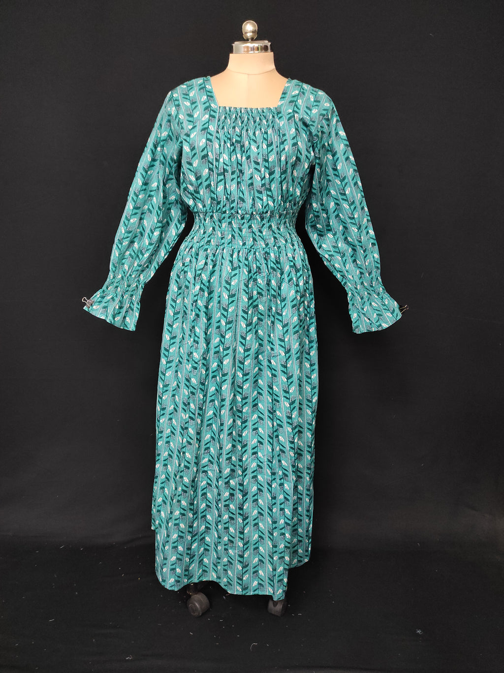 2XL/3XL Fazlin Printed Cotton Dress 57" Long Jalabiya 28492-1556 JP