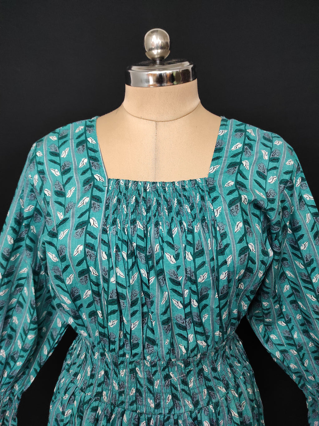 2XL/3XL Fazlin Printed Cotton Dress 57" Long Jalabiya 28492-1556 JP