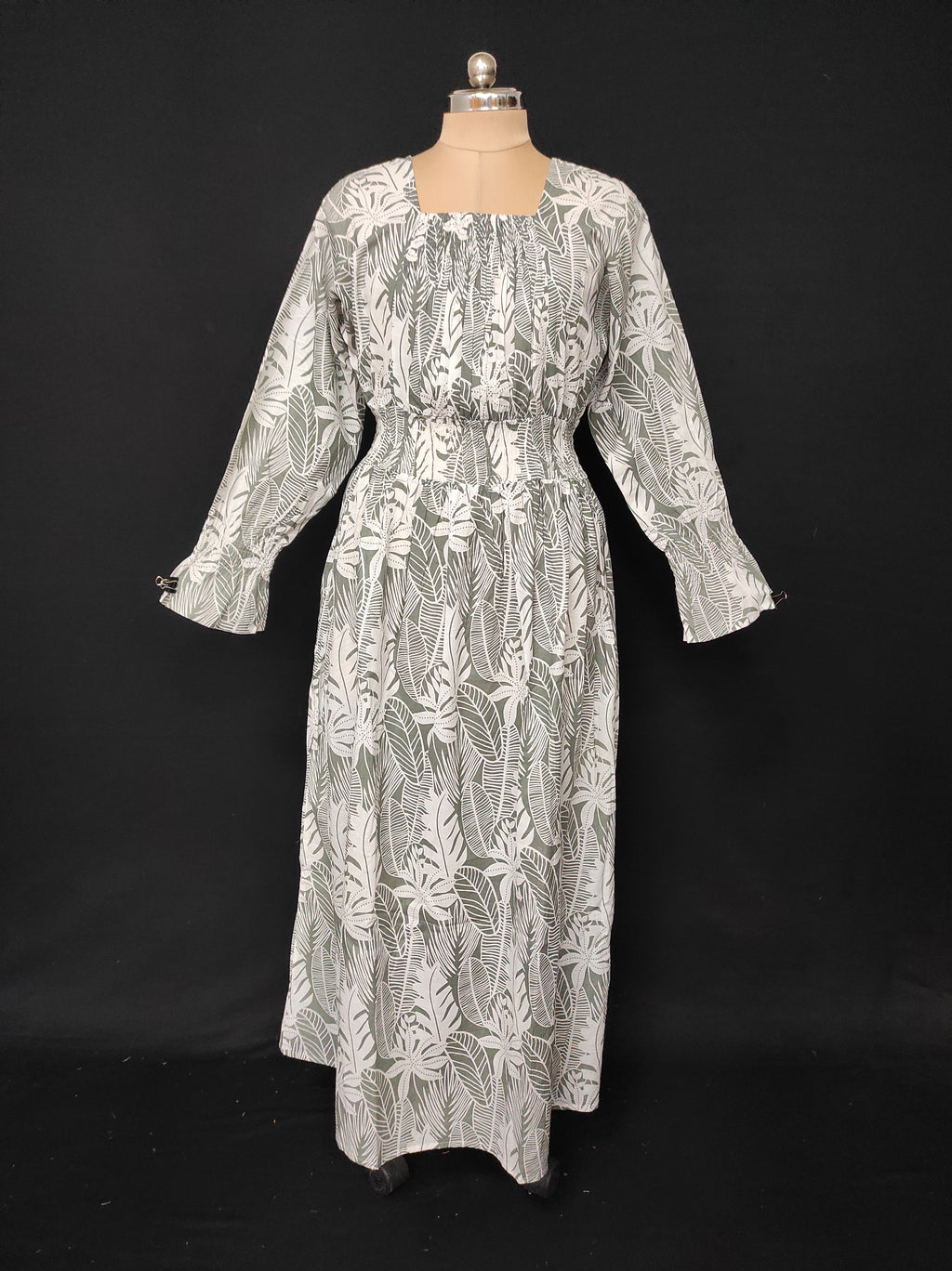 2XL/3XL Fazlin Printed Cotton Dress 57" Long Jalabiya 28493-1556 JP